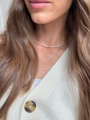 18K Gold Motif Necklace - North Star
