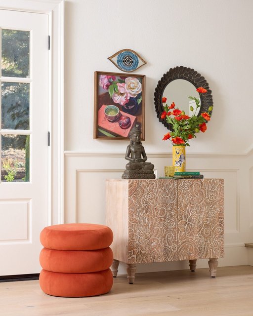 Orange Faux Wild Poppy Stem