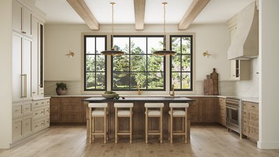 Revival Boucle Oak Counter Stool by Athena Calderone - image 11 of 14