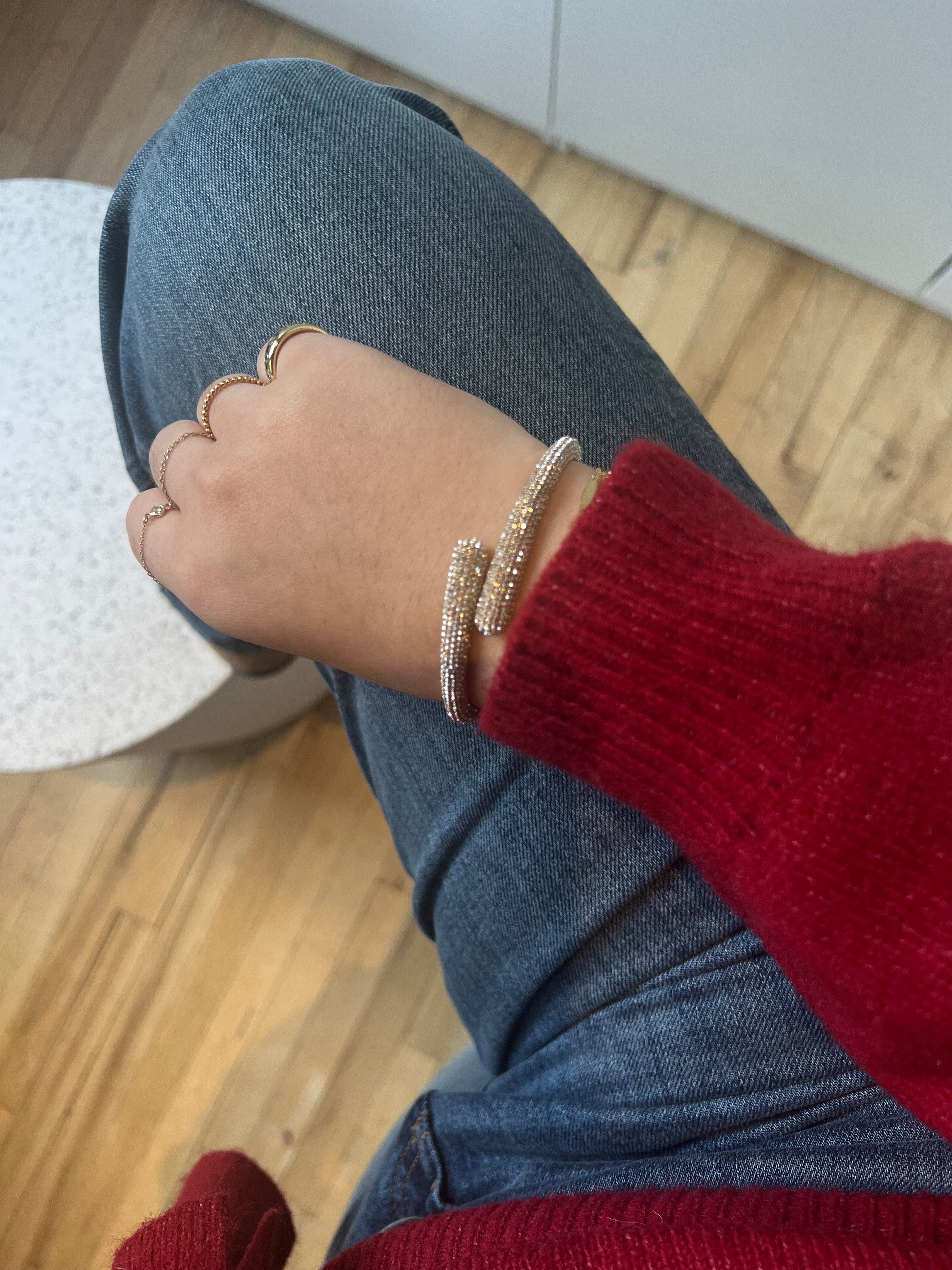 Naomi Wrap Hinge Bangle - Gold/Pavé – Enjoy 25% Off. It's