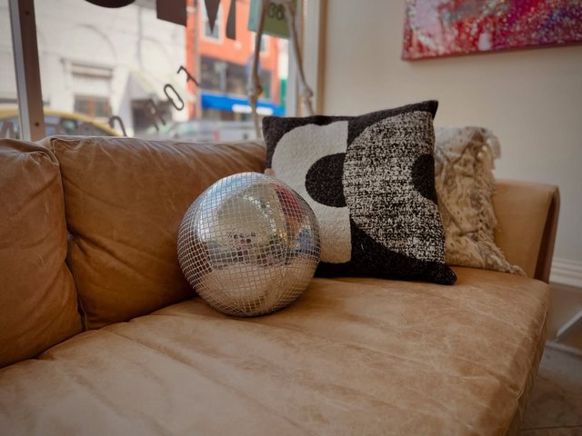 Round Silver Disco Ball Throw Pillow World Market