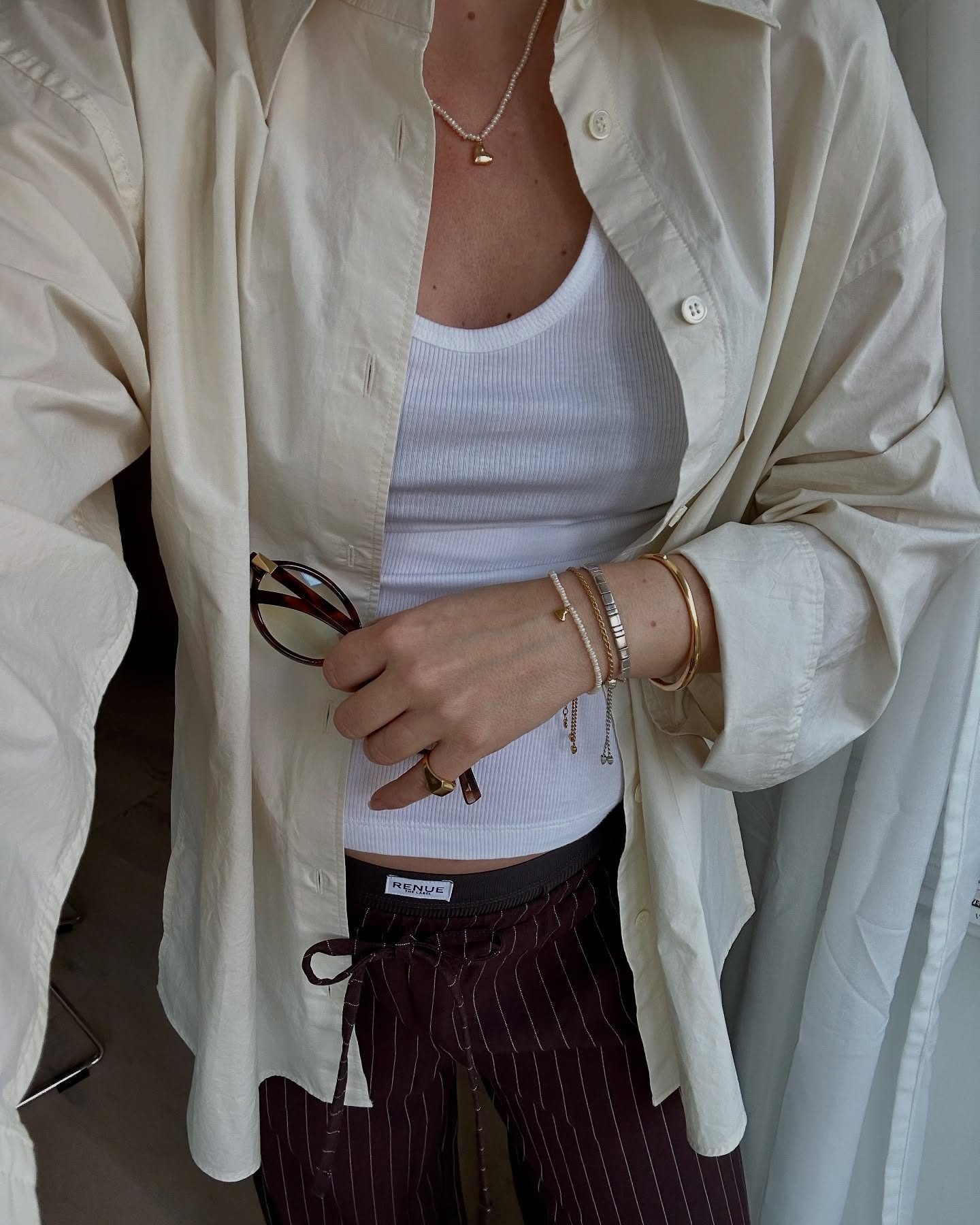 MONICA VINADER☆ハート ミニパール ネックレス Heart Mini Pearl Necklace in 18k Gold Vermeil on Sterling
