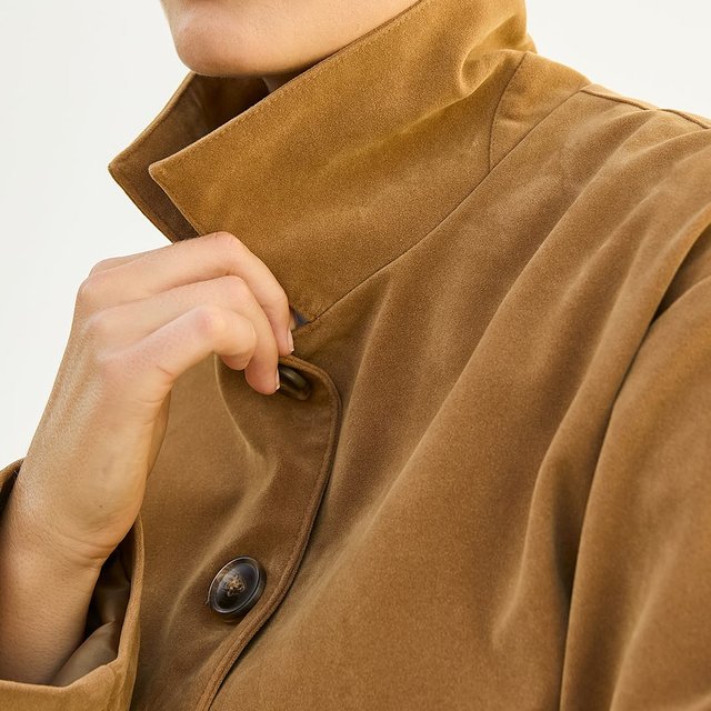 Perfect Stranger Amelie PU Suede Crop Jacket Tan