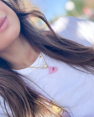 Mickey Mouse Disney 18K Gold Plated Sterling Silver Repeating Necklace - Gold/Pavé