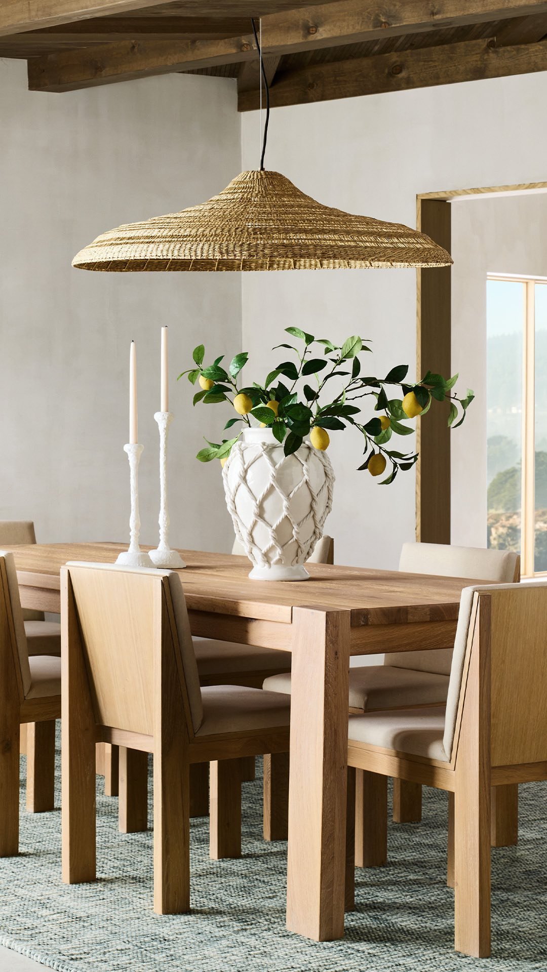 Corda White Ceramic Rope Vases | Crate & Barrel