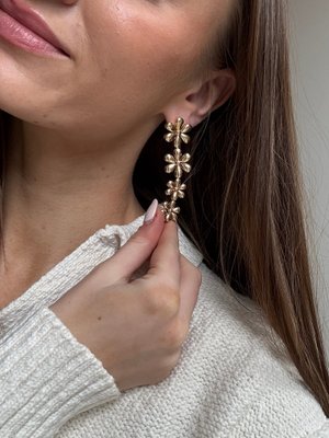 Blossom Statement Earrings - Gold