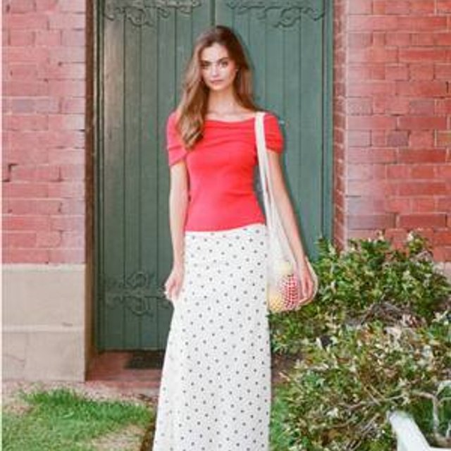Perfect Stranger Lily Off Shoulder Knit Top Red