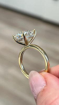 Pro tip: save now, give a subtle hint later. 💍

The details: Adorned Mixed Metal Ring set with a 3.36ct Elongated Cushion Lab Diamond