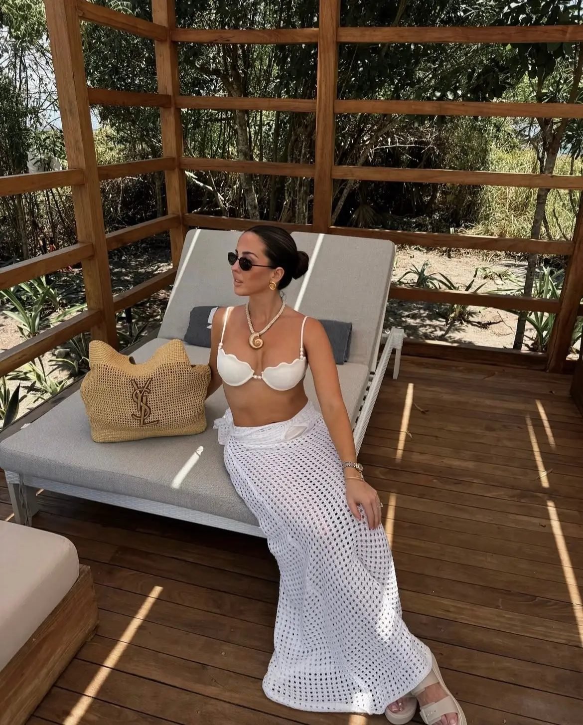 新品【SWELLY】Back Open OP SEASHELL ホワイト　S Product | Sunrise Shell Bikini Top - Cream