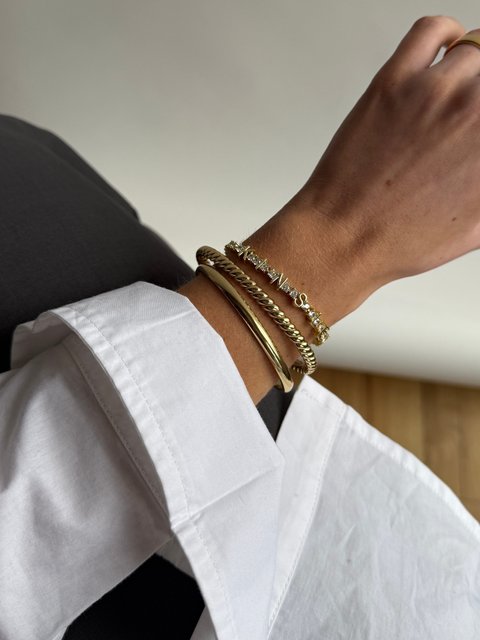 Custom Tennis Bracelet - Gold/Pavé