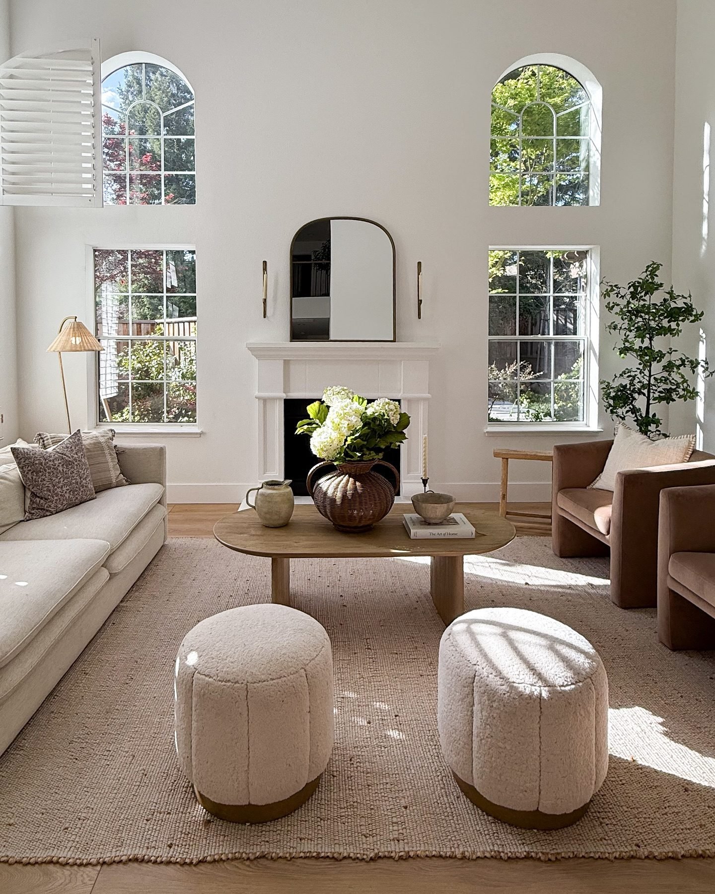 Zeke Oval Brushed Wood Coffee Table - World Market