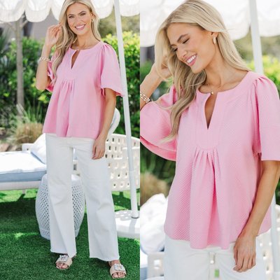 Textured and totally on trend! This pink blouse is ready for sunny lunches and sweet compliments!

$48 >> Just A Theory Pink Textured Blouse 

#shopthemint #boutique #onlineshopping #styledaily #getthelook #everydayfashion