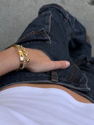 Mickey Mouse Disney Cutout Cuff Bracelet - Gold