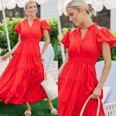 ❤️ When the invite says “patriotic chic,” this red beauty is your answer! Now live: Americana Collection 

$54 >> Coming Back For You Red Tiered Midi Dress 

#shopthemint #boutique #onlineshopping #styledaily #getthelook #everydayfashion