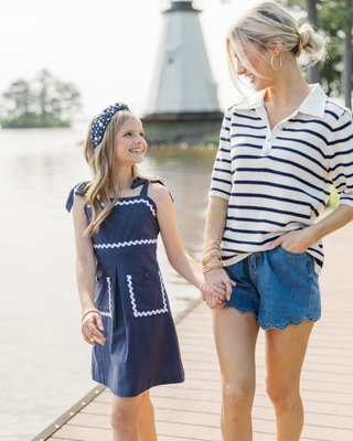 coordinating in style! These sweet stripes and ricrac details were made for sunny strolls and special moments together! 💙✨

$67 >> Kept Promises Navy Blue Striped Blouse
$46 >> Girls: The Andrea Navy Rickrack Romper 

#tweenfashion #cutetweenoutfits #girlsboutiqueclothing #southernmom #momsofgirls #girlmomstyle #MintGirls #ShopTheMintGirls