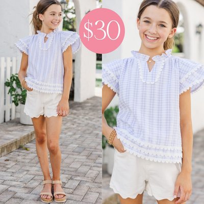 Last Day to get this top for just $30! Gingham + lavender = YES please 💜 This blouse won’t stick around long!

$30 >> Girls: Have Some Fun Lavender Gingham Blouse

#tweenfashion #cutetweenoutfits #girlsboutiqueclothing #southernmom #momsofgirls #girlmomstyle #MintGirls #ShopTheMintGirls