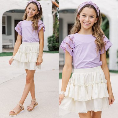 Last Chance For Sunday Savings! 🌸 The Luna Lavender Eyelet Top is now just $18! A soft, feminine staple she’ll wear all summer, perfect with any skort! 💜

$18 >> Girls: The Luna Lavender Eyelet Top

#Boutique #styles  #age7 #age8 #age9 #age10 #age11 #age12 #tween #girls #clothes #fashion #dress #skirts #little #girl #clothes