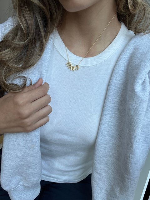 Retro Letter Custom Necklace - Gold