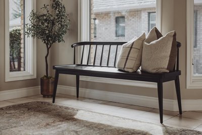 Pali Black Wood Dining Bench - image 10 of 12