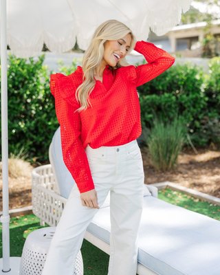 With its textured fabric and ruffled long sleeves, this blouse adds a chic touch to any outfit. Wear it for office meetings, evening outings, or when you want to stand out in style! ❤️

>> Just For You Red Textured L/S Blouse

#shopthemint #boutique #onlineshopping #styledaily #getthelook #everydayfashion