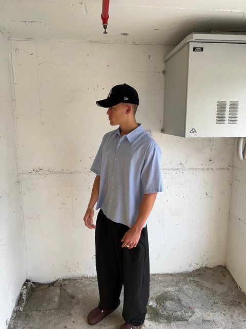 Common Need Pathfinder Boxy Shirt Blue Stripe