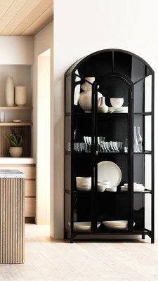 Play Ventana 40" Black Glass Storage Display Cabinet - video 0 of 1