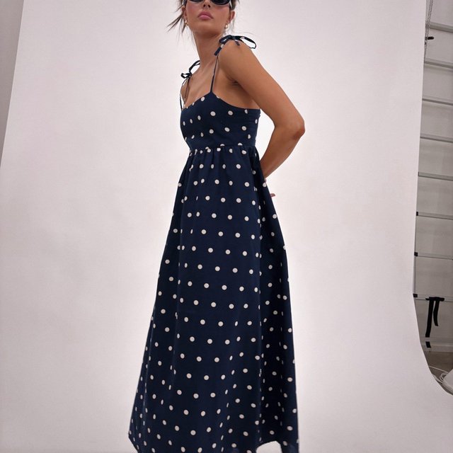 Beach Riot | Valory Dress Navy Polka Dot Linen | Linen Maxi Dress | Beach Riot Beach Riot | Valory Dress Navy Polka Dot Linen | Linen Maxi Dress | Beach Riot