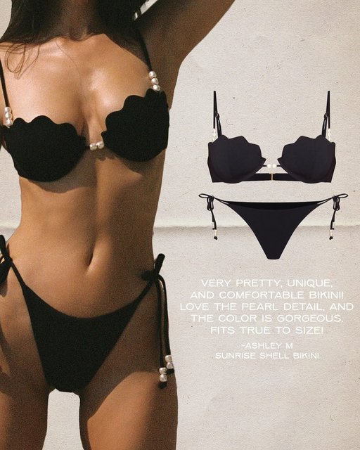 Sunrise Shell Bikini Top - Black