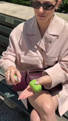 @lilireinhart loves to refresh on the go with @personalday's Trust Me On This Hypochlorous Acid Gel 💚 This doubles as a breakout-calming face gel and a non-drying hand sanitizer - Shop now at the link in bio