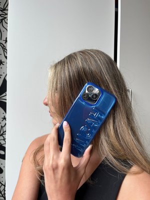 Fine Line Custom iPhone Case - Translucent Blue