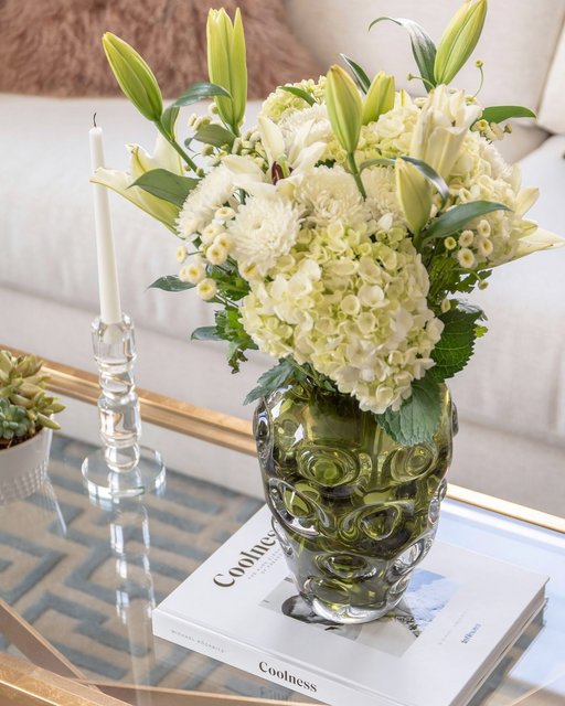 Clio Bubble Green Glass Vase