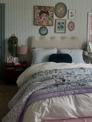 Waveland Ivory and Natural Stripe Upholstered Kids Twin Bed - image 12 of 15