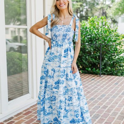 Another Day Blue Toile Maxi Dress Shop the Mint Another Day Blue Toile Maxi Dress Shop the Mint
