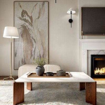 Santoro 53" Rectangular White Quartz Coffee Table - image 11 of 12