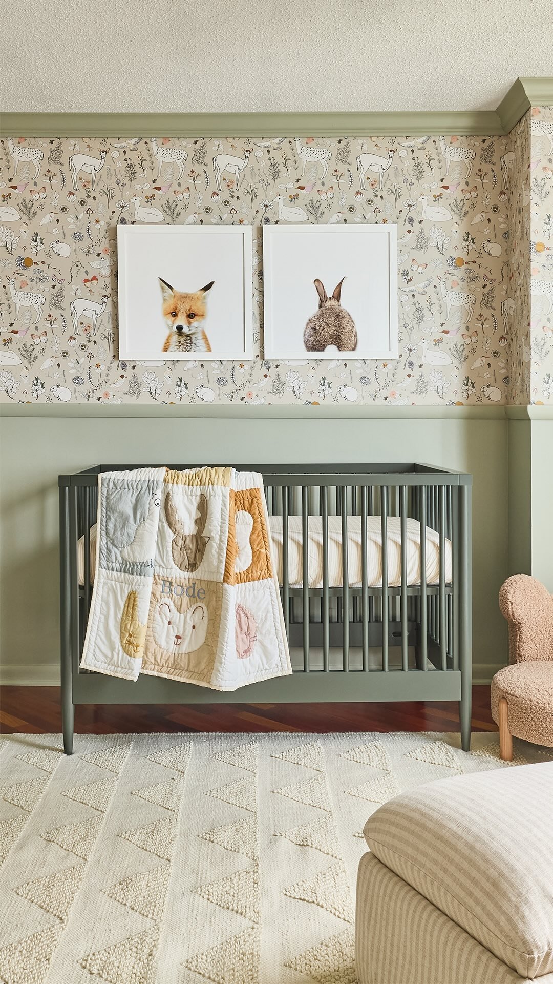 Hampshire Olive Green Wood Convertible Crib + Reviews | Crate & Kids