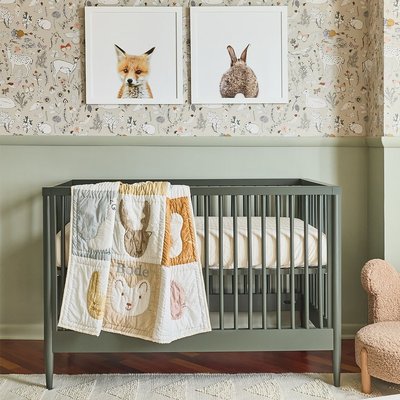 Hampshire Olive Green Wood Convertible Crib + Reviews | Crate & Kids Hampshire Olive Green Wood Convertible Crib + Reviews | Crate & Kids