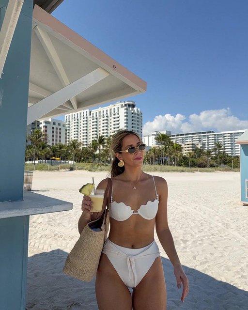 LSPACE X Anthropologie Sunrise Shell Bikini Top - Cream