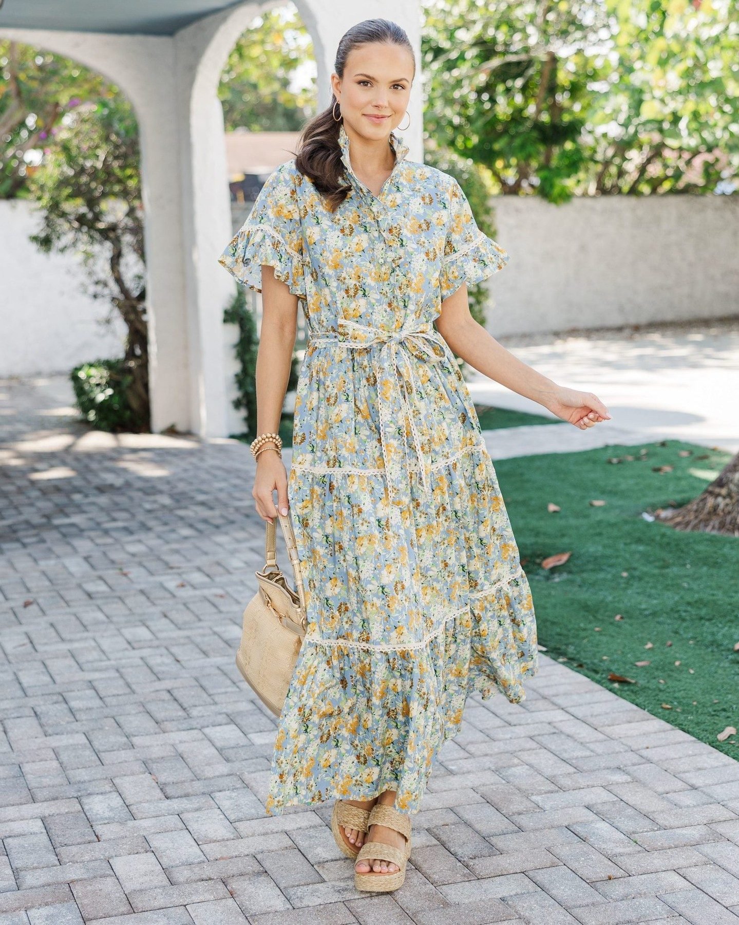 The Victorious Blue Floral Maxi Dress – Shop the Mint