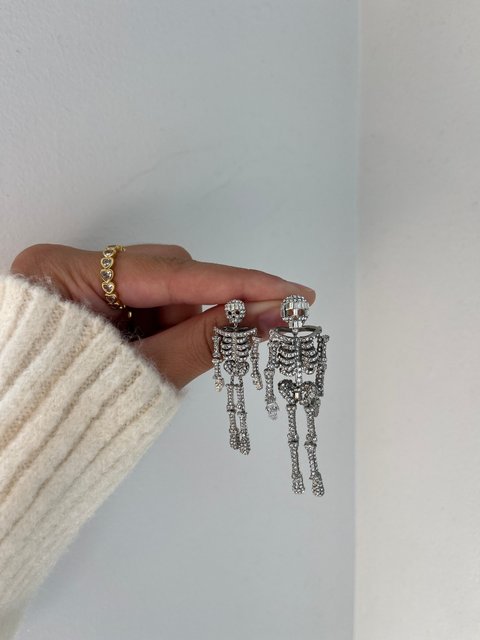 Drop Dead Hottie Earrings - Silver