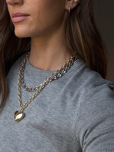 Millie Mini Bubble Heart Necklace - Gold