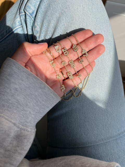 Varsity Number Custom Bracelet - One Gold Station