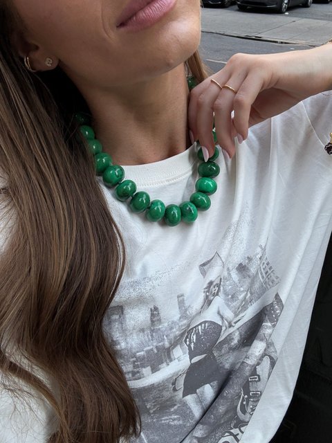 Joan Semi-Precious Necklace - Malachite