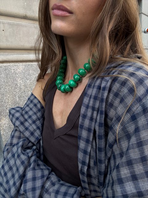 Joan Semi-Precious Necklace - Malachite
