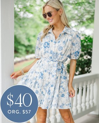 Timeless and lovely — now 30% off! 💙 Take home this blue floral beauty for just $40 and savor every charming moment in style.

>> All Is Well Blue Floral Toile Dress

#shopthemint #boutique #onlineshopping #styledaily #getthelook #everydayfashion