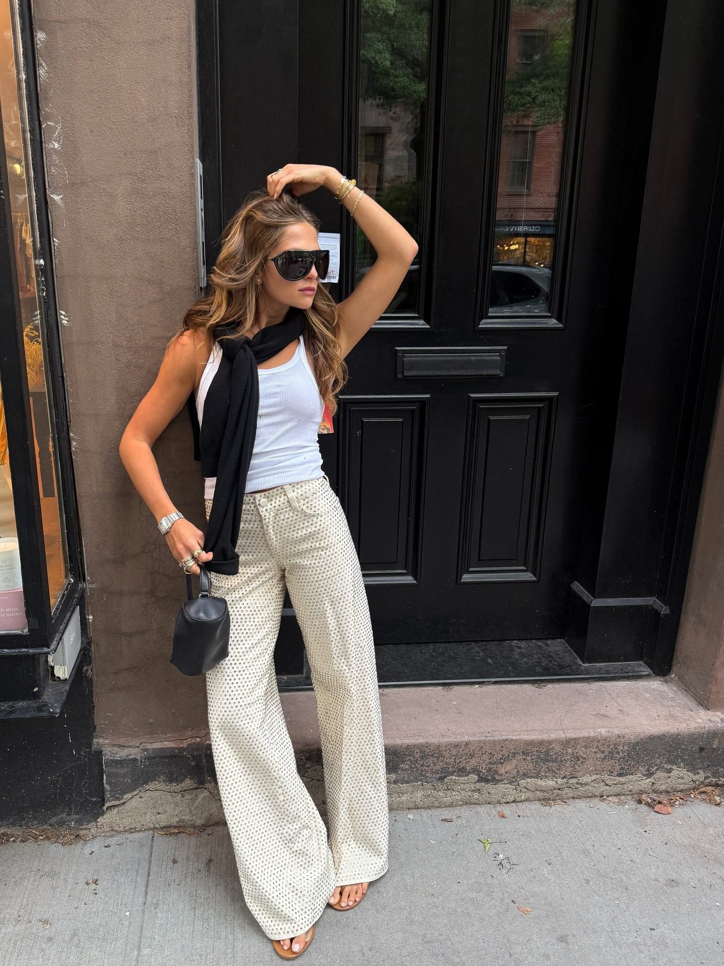 Amazing Embellished Jean In Off White | Alice + Olivia