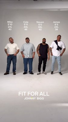 Size XL to 10XL + Tall. 
Every size. Every fit. Every guy.
However you’re built, we’ve got you covered.

#bigandtall #menswear #style #fashion #spring25 #johnnybigg #plussizemen #ootd