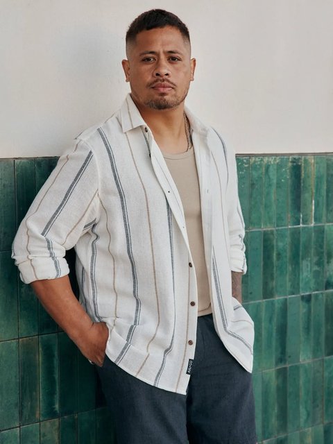 Easy Layers |  As the weather warms up, try a long sleeve shirt over a tank. 

#outfitinspiration #mensfashion #style #axlandco