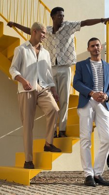 Wardrobe stacked, bank account intact 🛒

Chinos, shirts & blazers, on sale now. 

Shop the link in bio.