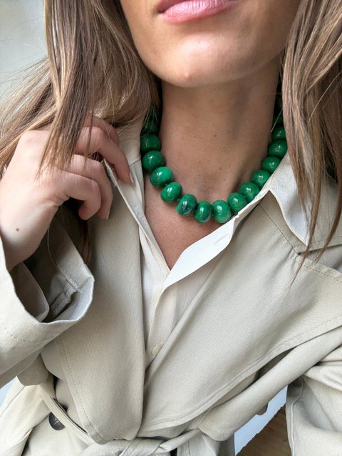Joan Semi-Precious Necklace - Malachite
