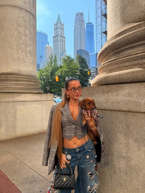 Harper Embellished Baggy Jean In Cambria Vintage Alice Olivia